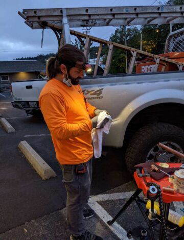Pete Burks at work